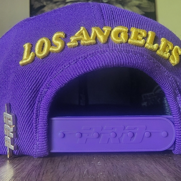 Pro Standard Purple NBA Los Angeles Lakers Wordmark/Logo Snapback Hat Cap - Picture 6 of 14
